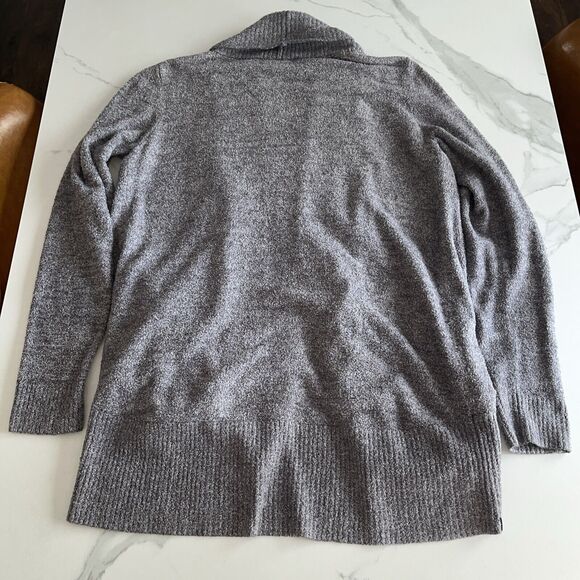 Barefoot Dreams Cozychic Lite Circle Cardigan Size M Purple Open Front Pockets - Picture 9 of 11